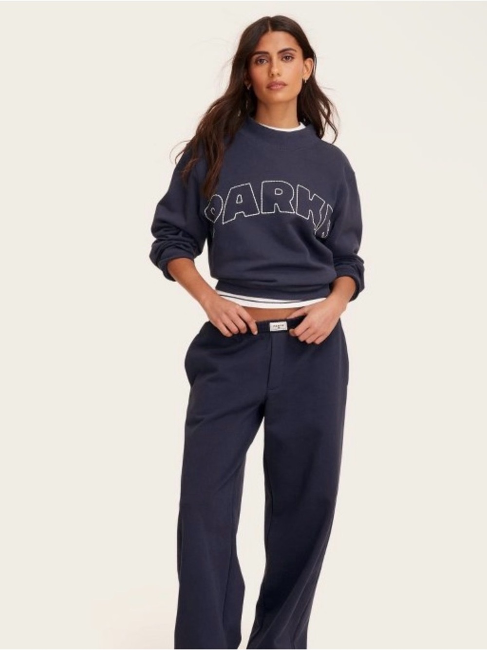 Darky Navy Wide-Leg Sweatpants - Brand Not Visible